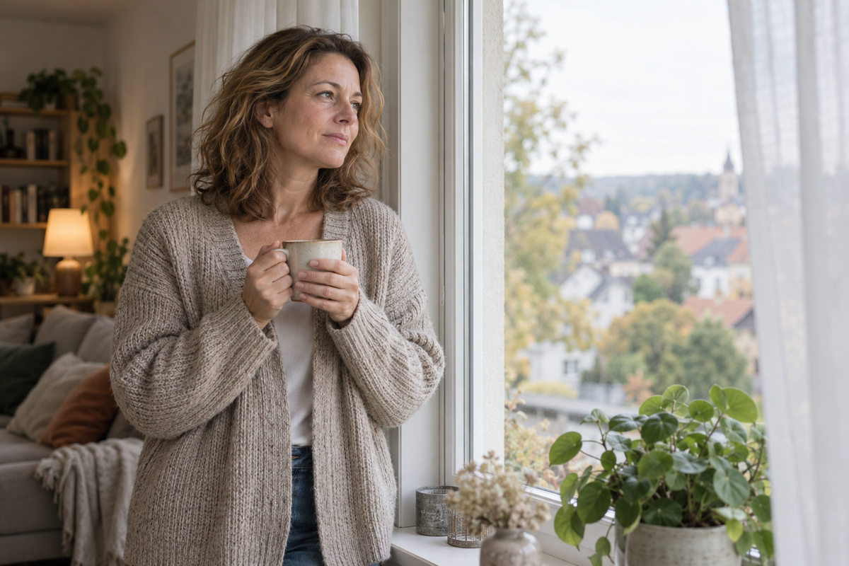 Nachdenklicher Moment am Fenster